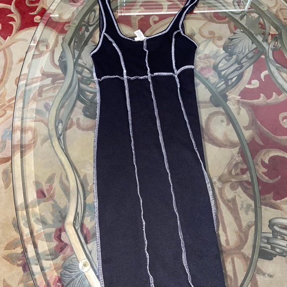 Urban x Tilt black mini dress white outside inseams cute grunge bodycon skirt - Picture 9 of 11